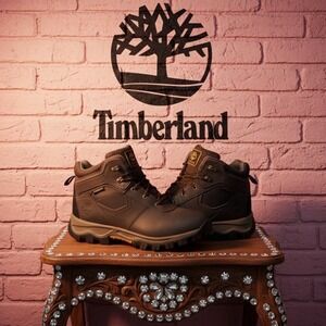 🤑Timberland 🤎🖤🤎White Ledge Waterproof Hiking Boots Brown Leather 8.5 (kid 7)